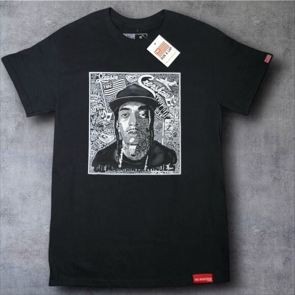 NWT The Marathon Clothing 2-Pk T-Shirt Nipsey Hussle TMC Flag In Black Size S - Picture 3 of 7
